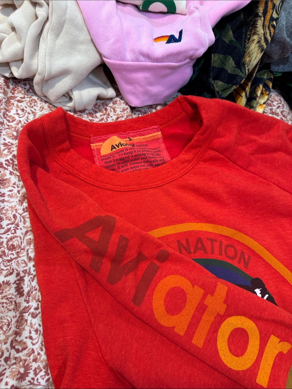 Aviator nation logo crewneck: red / Manhattan Beach - Picture 3 of 3